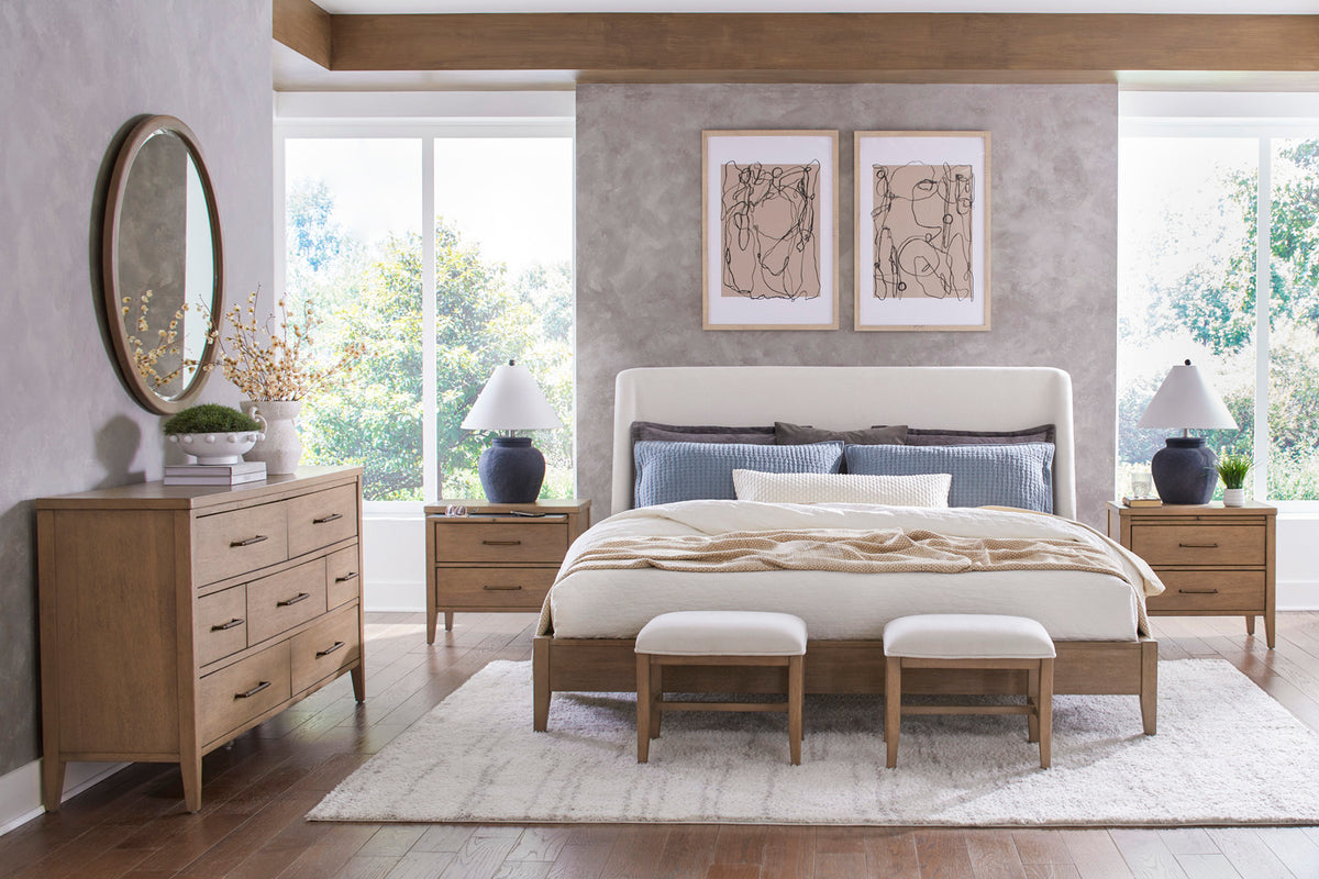 Olivia 1 Drawer Nightstand in Sunkissed Beige Finish
