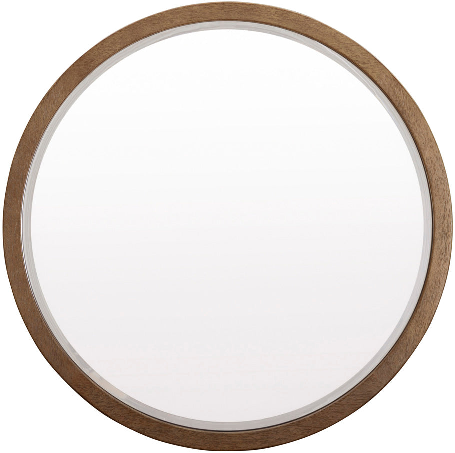 Olivia 39" Round Mirror in Sunkissed Beige Finish