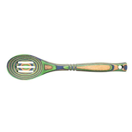 12" Peacock Pakka Slotted Spoon