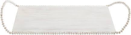 Large Rectangle Tray With Beaded Handle