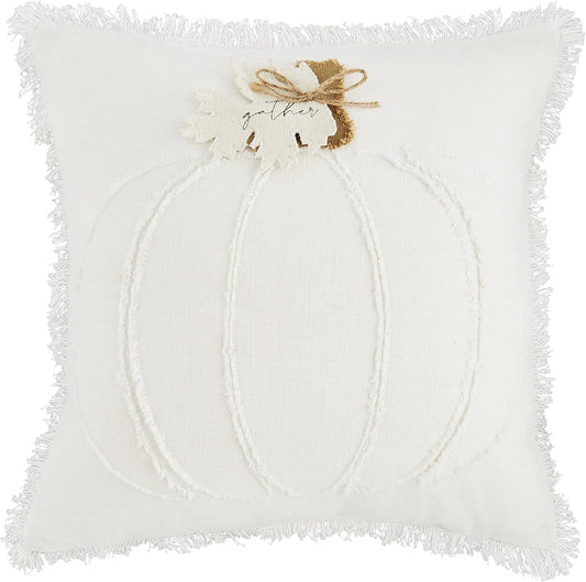 Square White Pumpkin Pillow