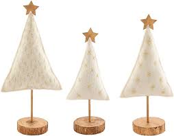 Medium White & Gold Felted Tree