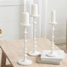 Small White Metal Candlestick