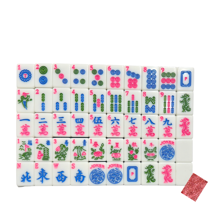 Glitter Sparkle Pink American Mahjong Tile Set – 166 Tiles