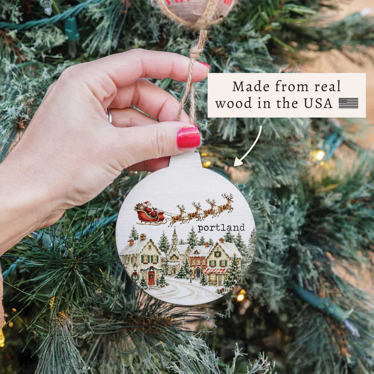 Holiday Village Personalized Ornament