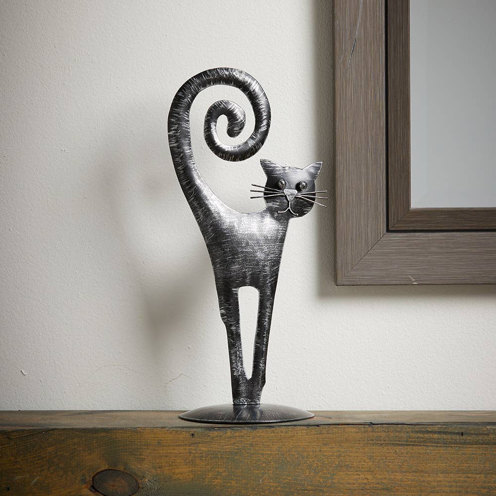 High-Tail Black Cat Halloween Decor