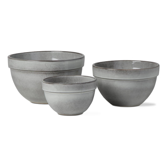 Stinson Bowl Set/3 Light Gray Stoneware Everyday