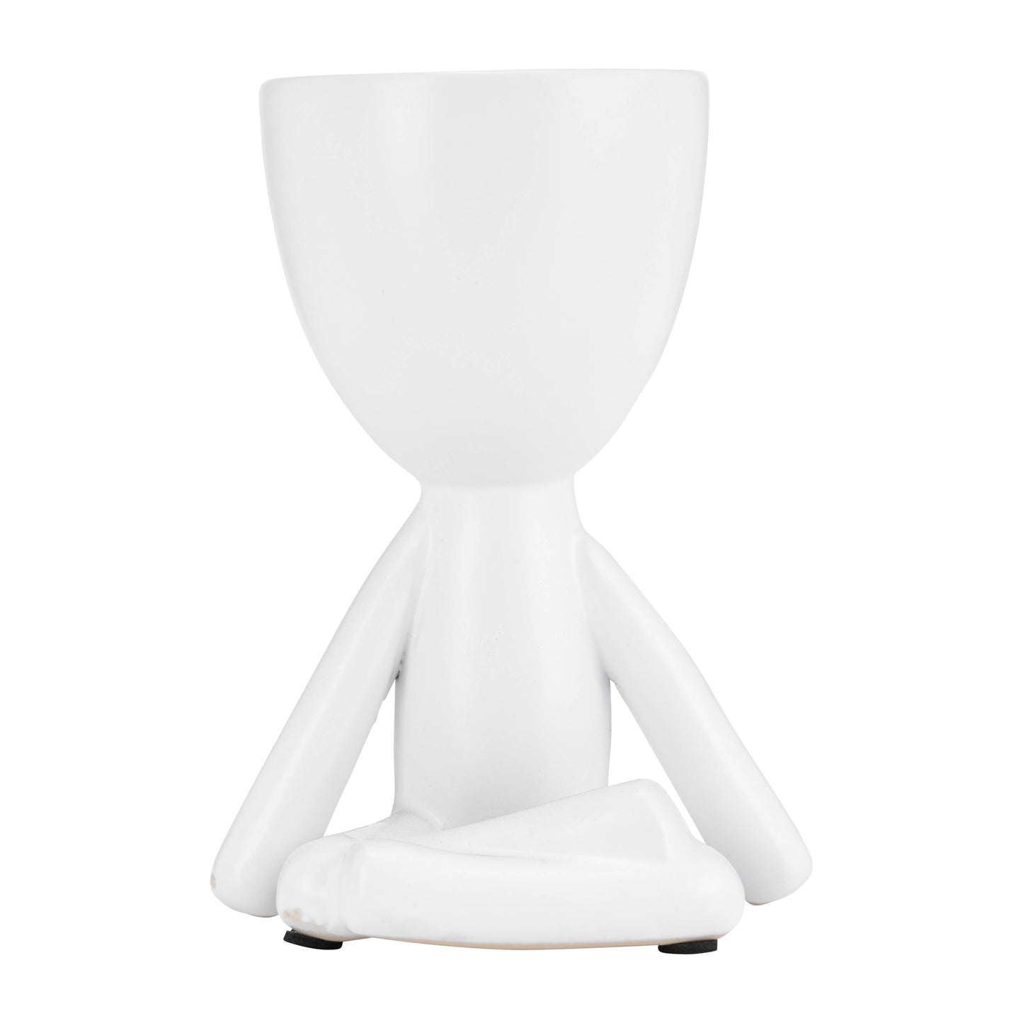 White Ceramic Sitting Human Figure, 6 in. 1pc Random