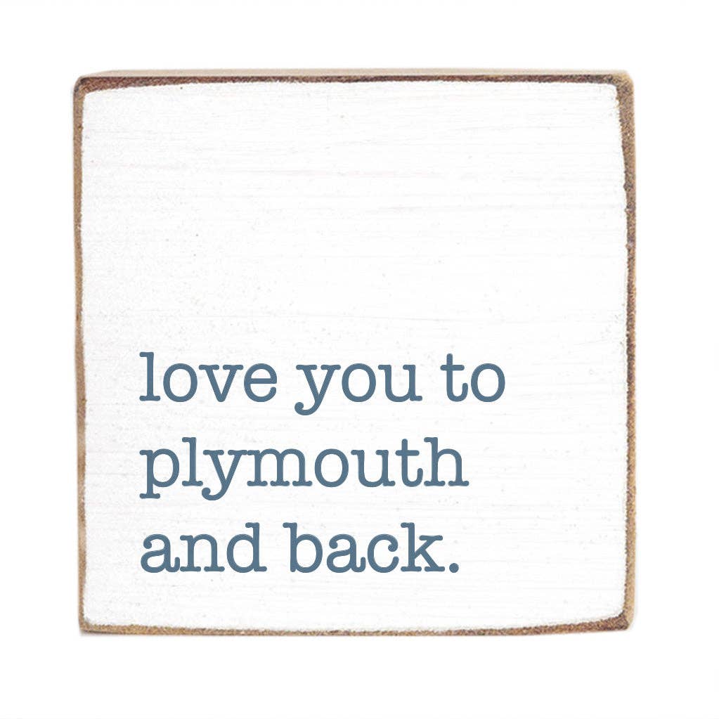 Love You To Blue Personalized Block Sign | Wooden Decor