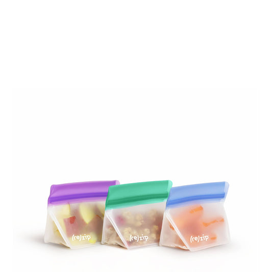 Reusable Stand Up Storage Bags - Asst Clrs - Mini - 3 Pc Set