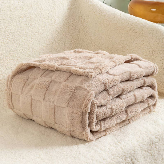 Cozy Checkerboard Textured Throw Blanket