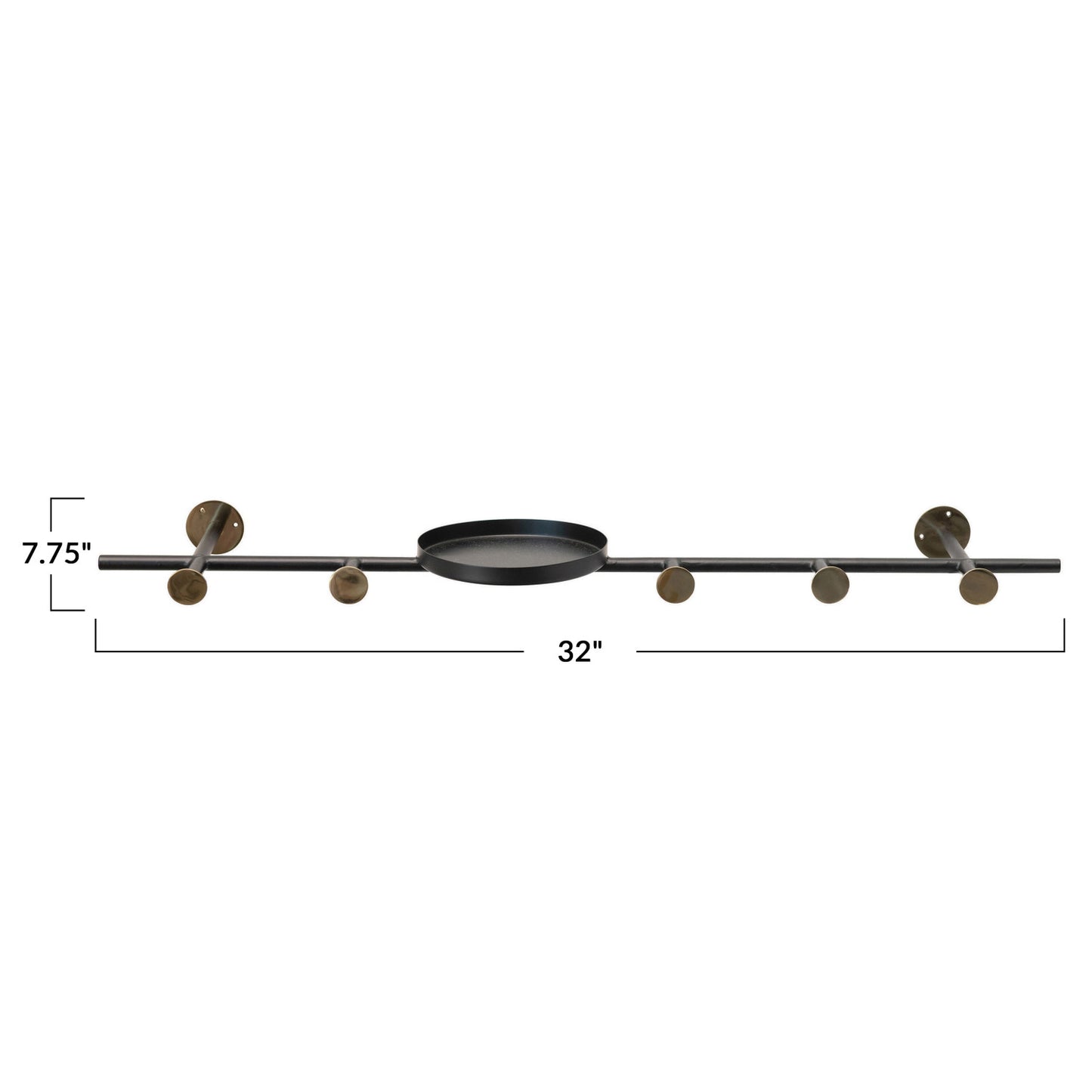 Metal Wall Hook with Shelf and Hooks