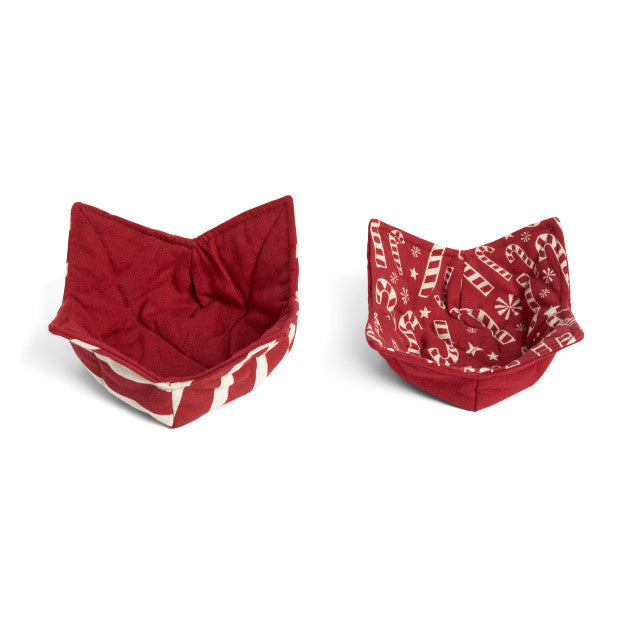 Candy Canes Bowl Cozy - S/2