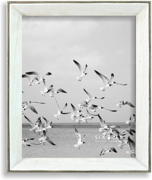Stark Deep Wood Picture Frame - With or Withought Matting: Gray and White / 8X10