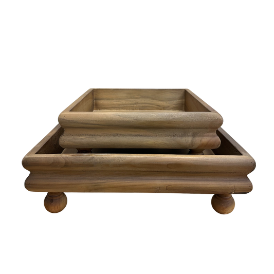 T101 Wooden Tray w/Riser
