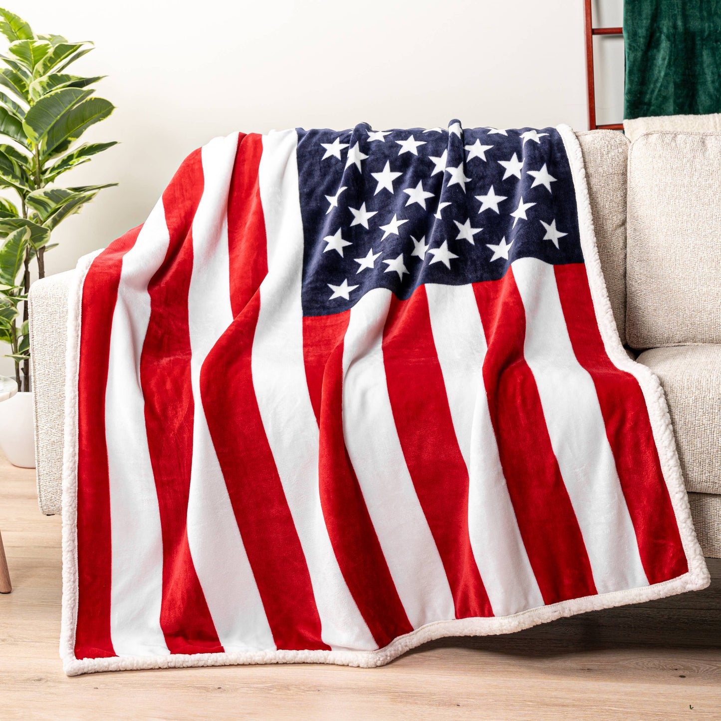 US Flag Patriotic Throw Blanket