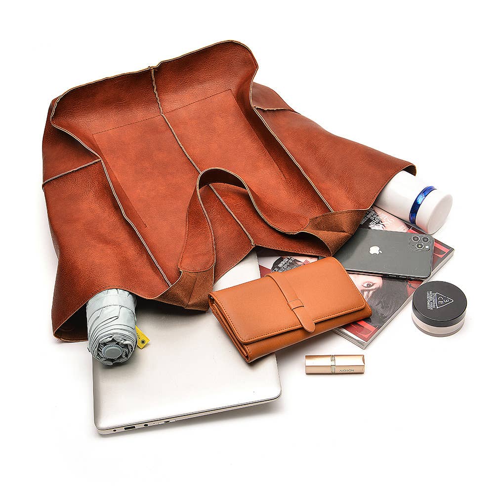 Women's Soft Leather Large Capacity Shoulder Tote Bag