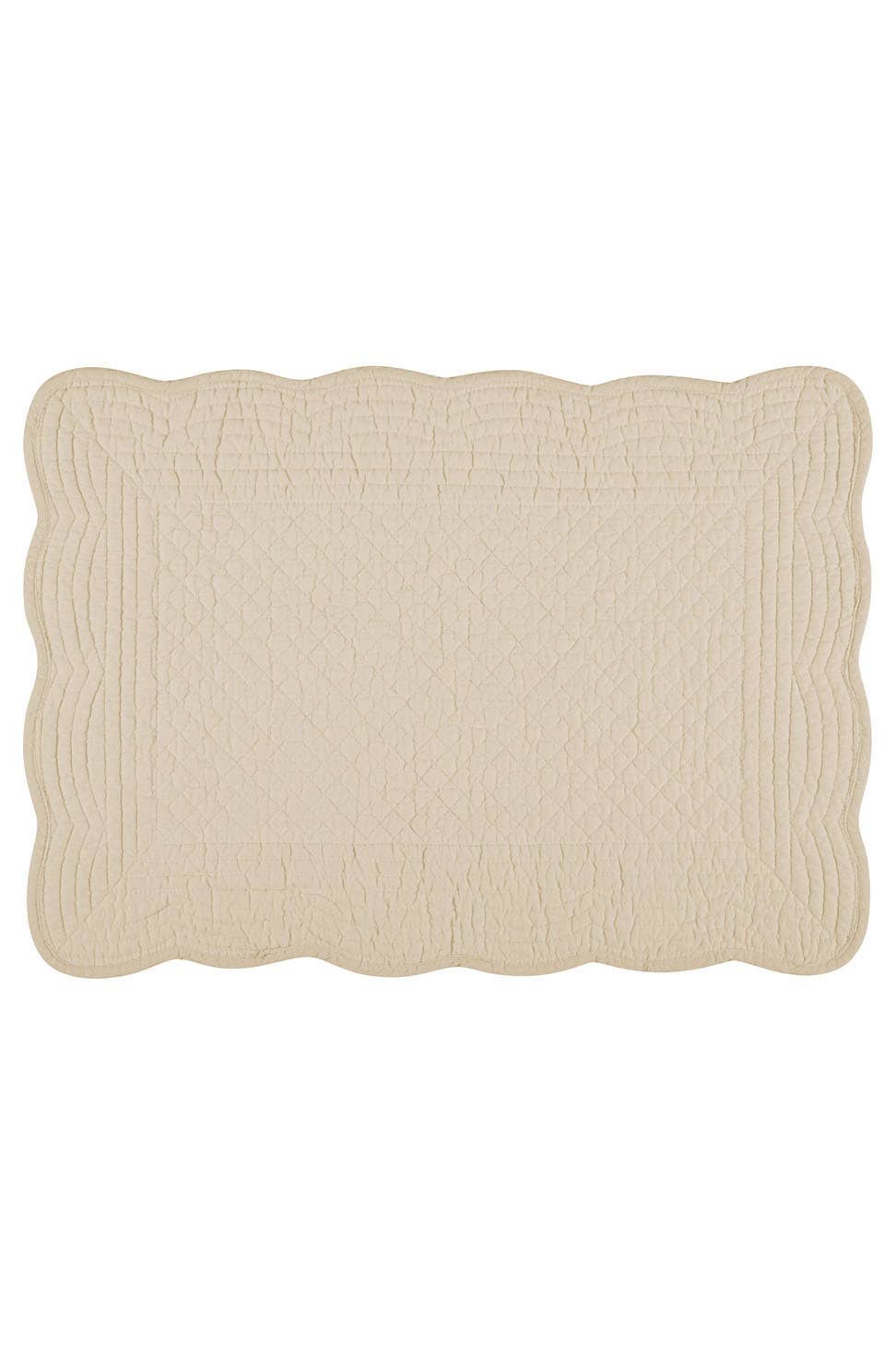 KAF Home 100% Cotton Boutis Quilted Placemat - Rectangle: Navy