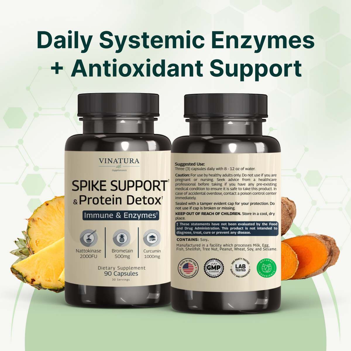 Spike Support - Nattokinase, Bromelain, Curcumin