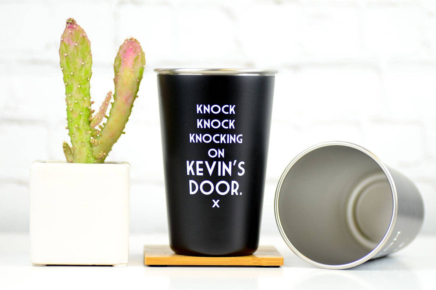 Knock, knock, knocking on Kevin's door... Mistaken Lyrics Pint Glass.