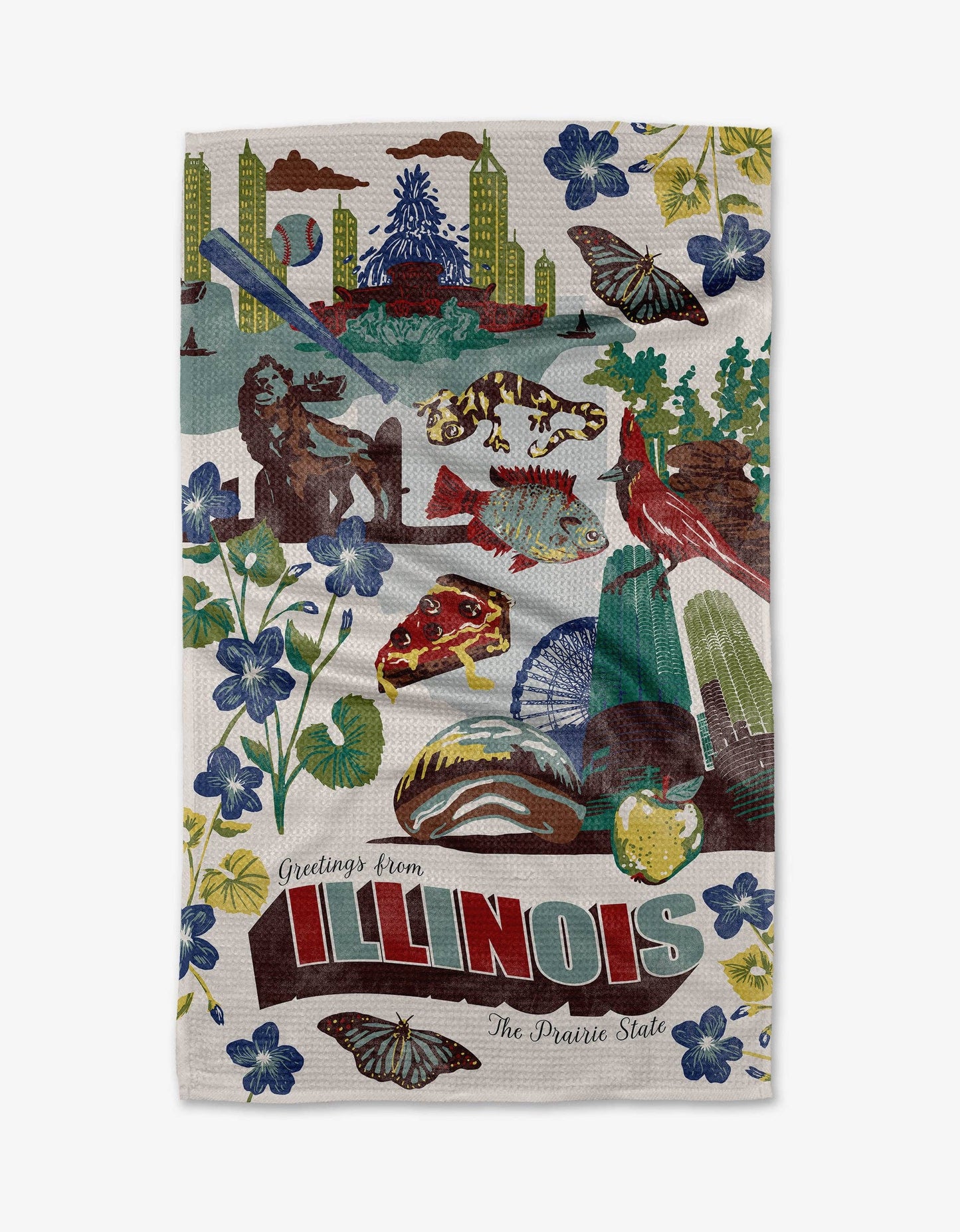 Greetings From Illinois Tea Towel