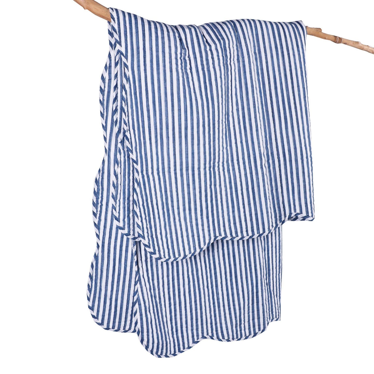 Martha Stripe Quilted Throw