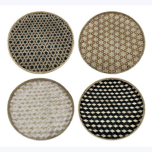 Bamboo Woven Basket Wall/Tabletop Decor, 4 Assorted 1 Pcs Random