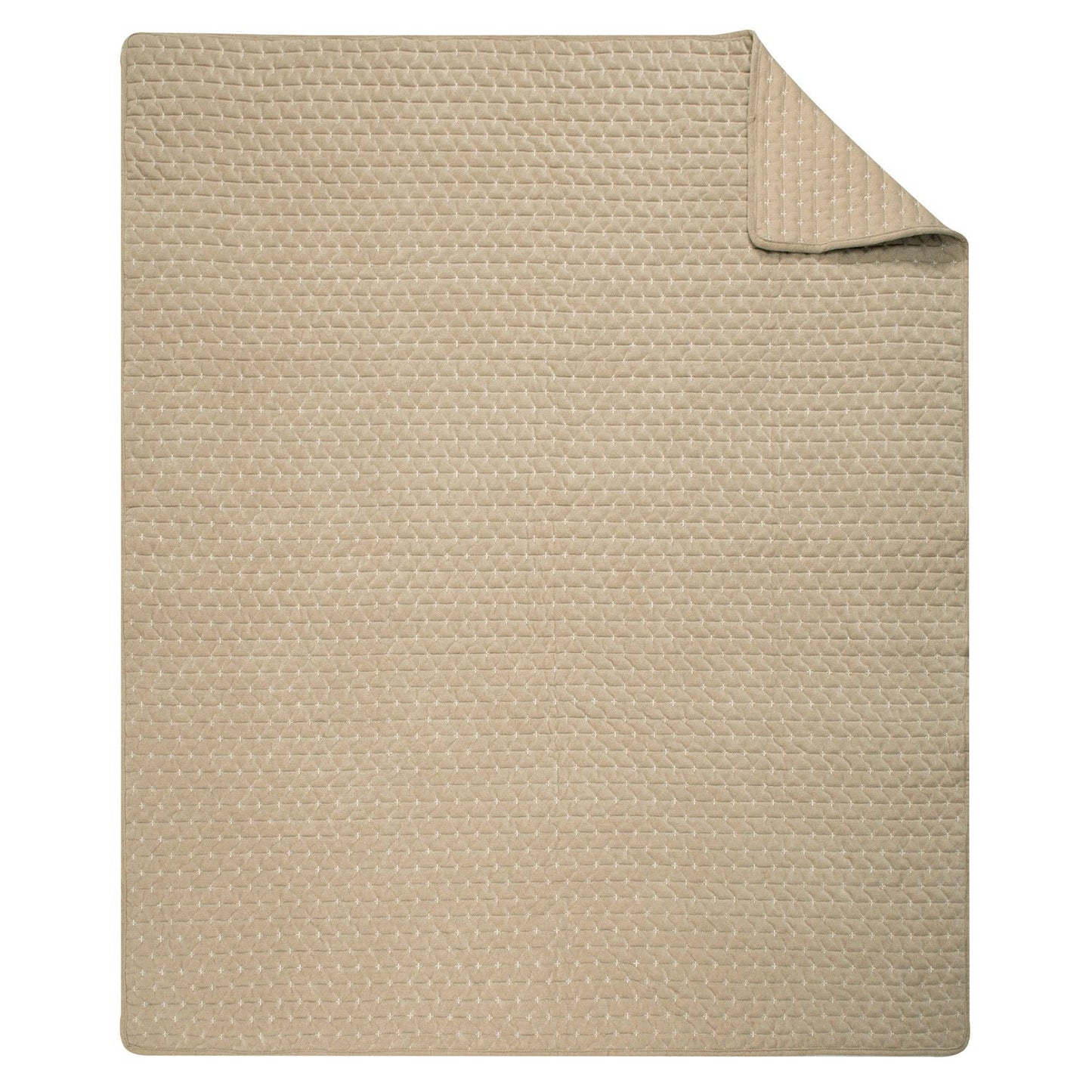 Velvet Stitch Quilted Throw Blanket: Green