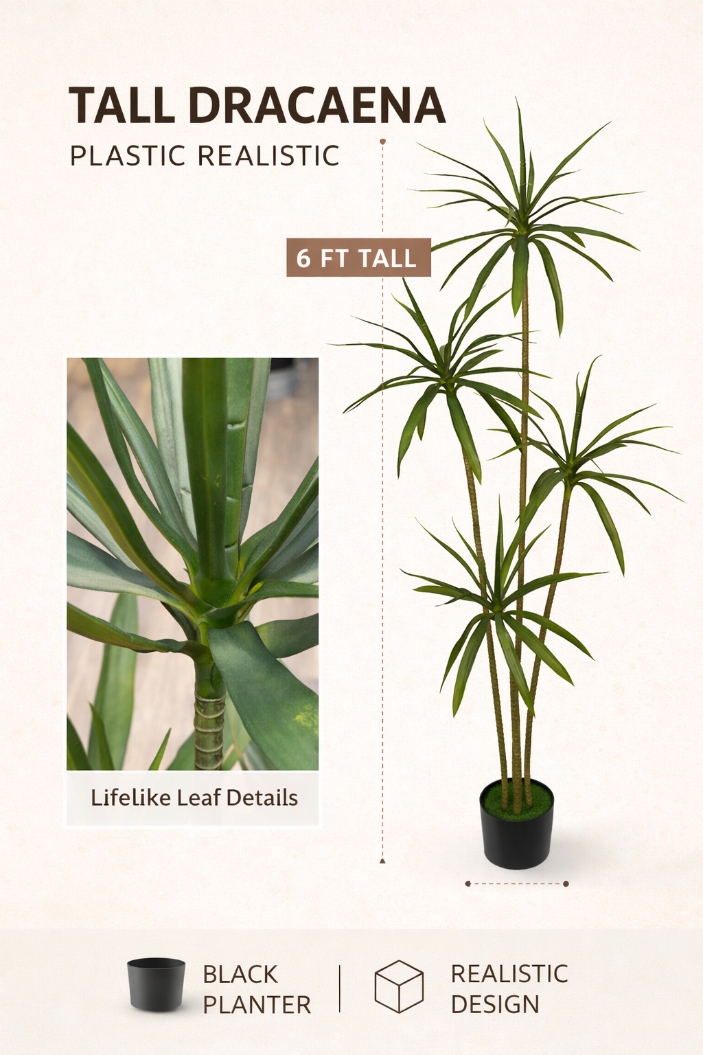 Designer’s Pick Artificial Dracaena Tree