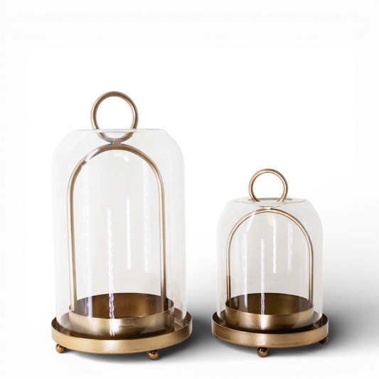 Cloche w/Metal Stand 5" X 5" X 8", 6.25" X 6.25" X 11"