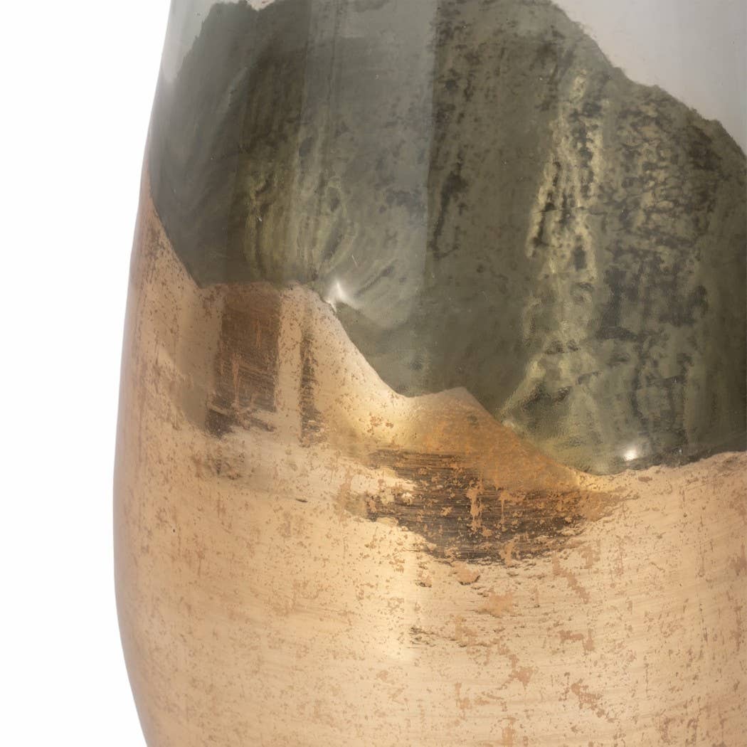 Glass Gold Dipped Tapered Decorative Vase - Clear, 19 in.