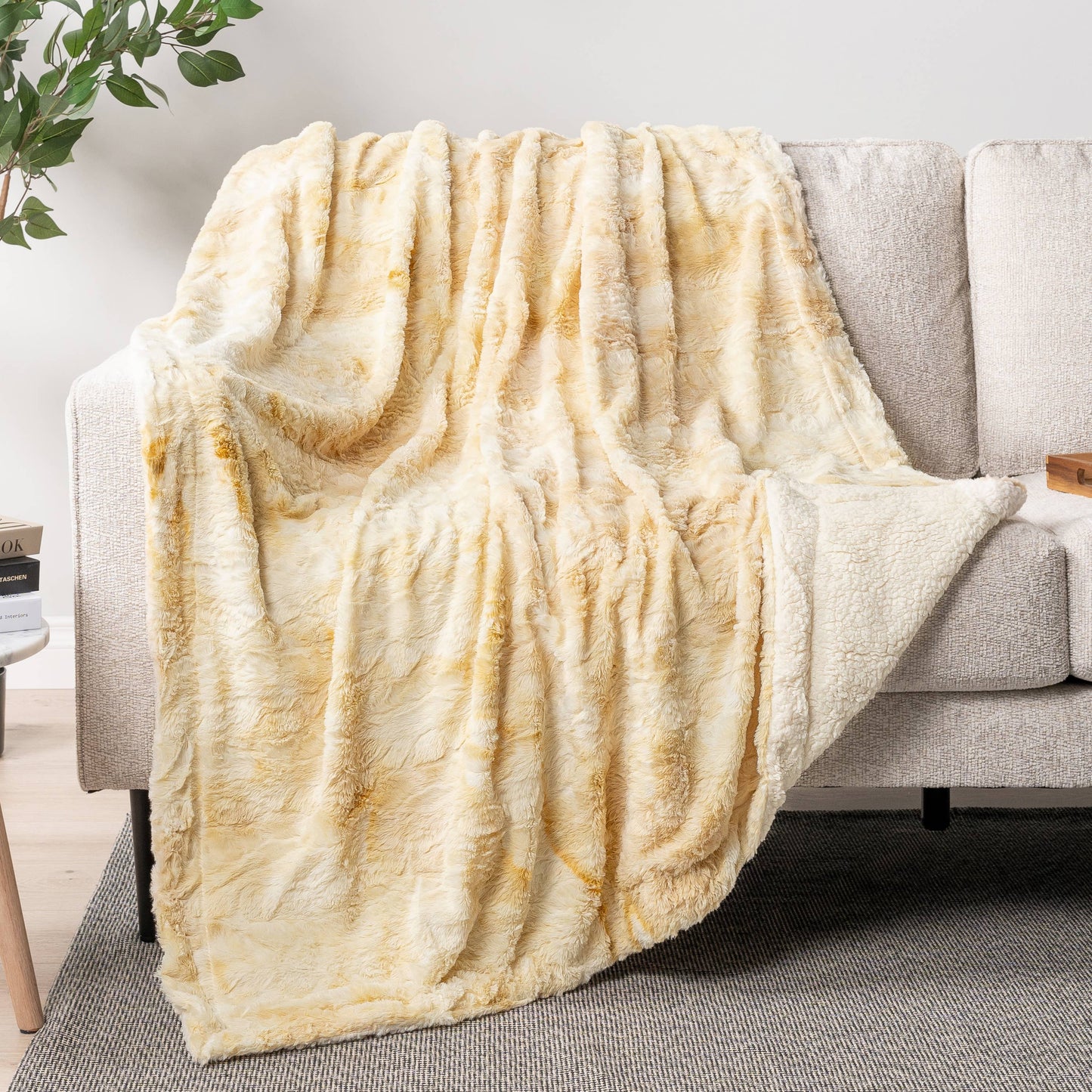 Minky Sherpa Throw Blanket