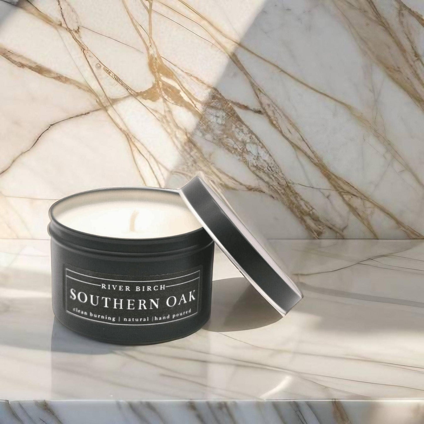 8oz Southern Oak - Black Tin Soy Candle