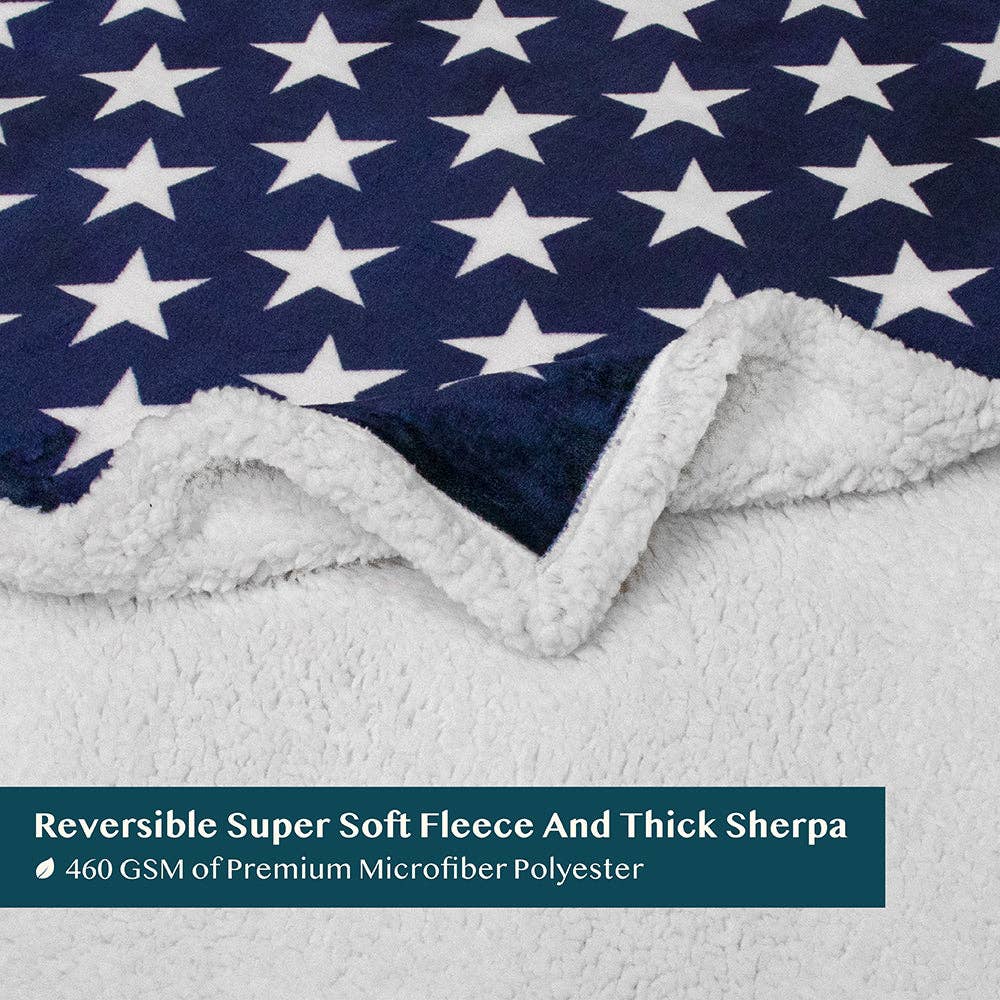 US Flag Patriotic Throw Blanket