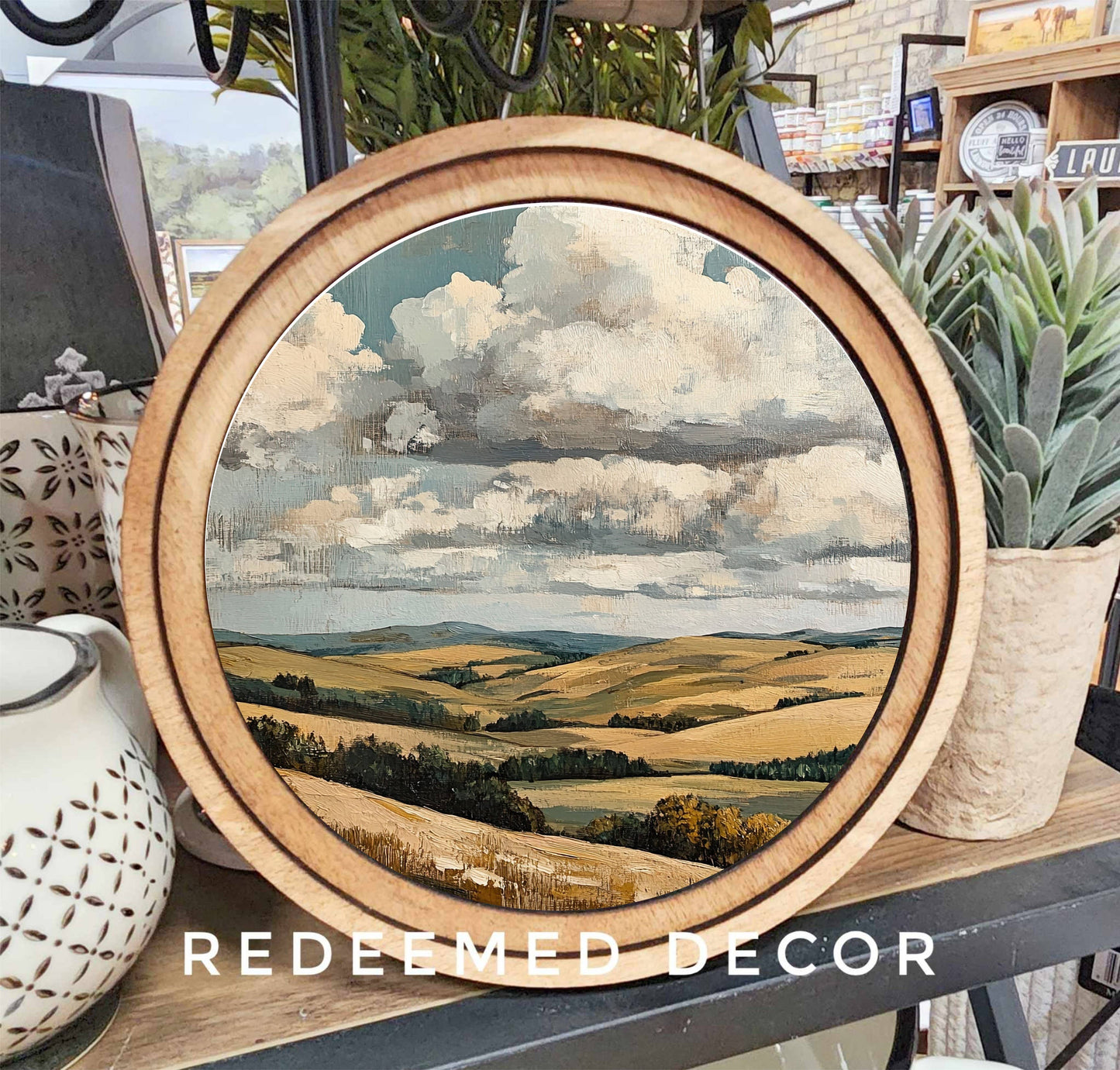 8" Round Golden Hills Art