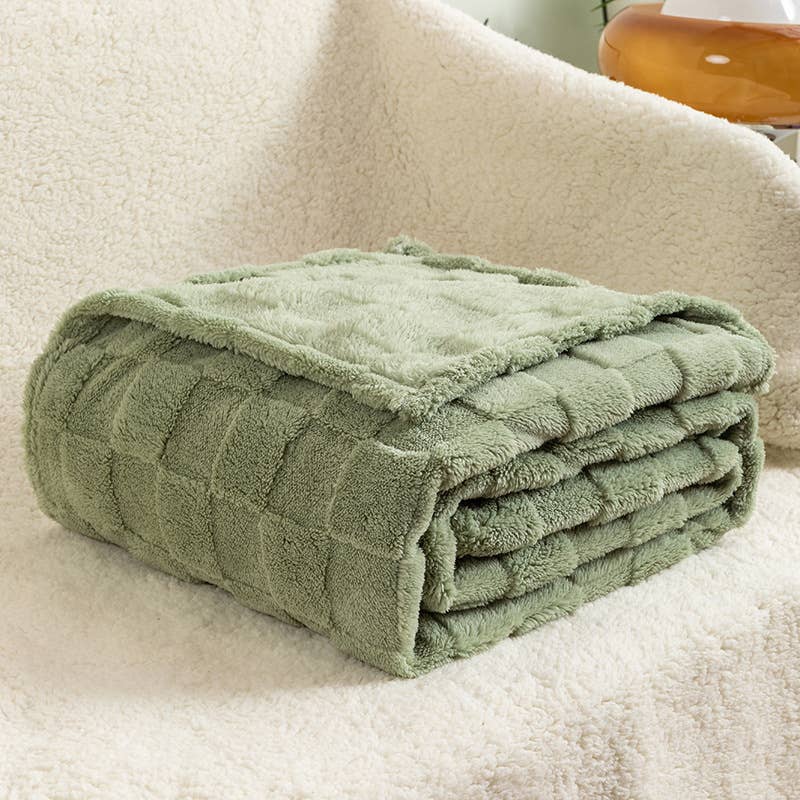 Cozy Checkerboard Textured Throw Blanket