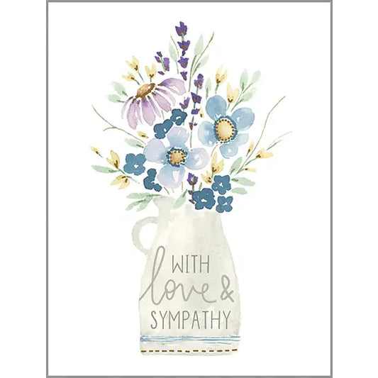 Sympathy Card - Pitcher of Flowers