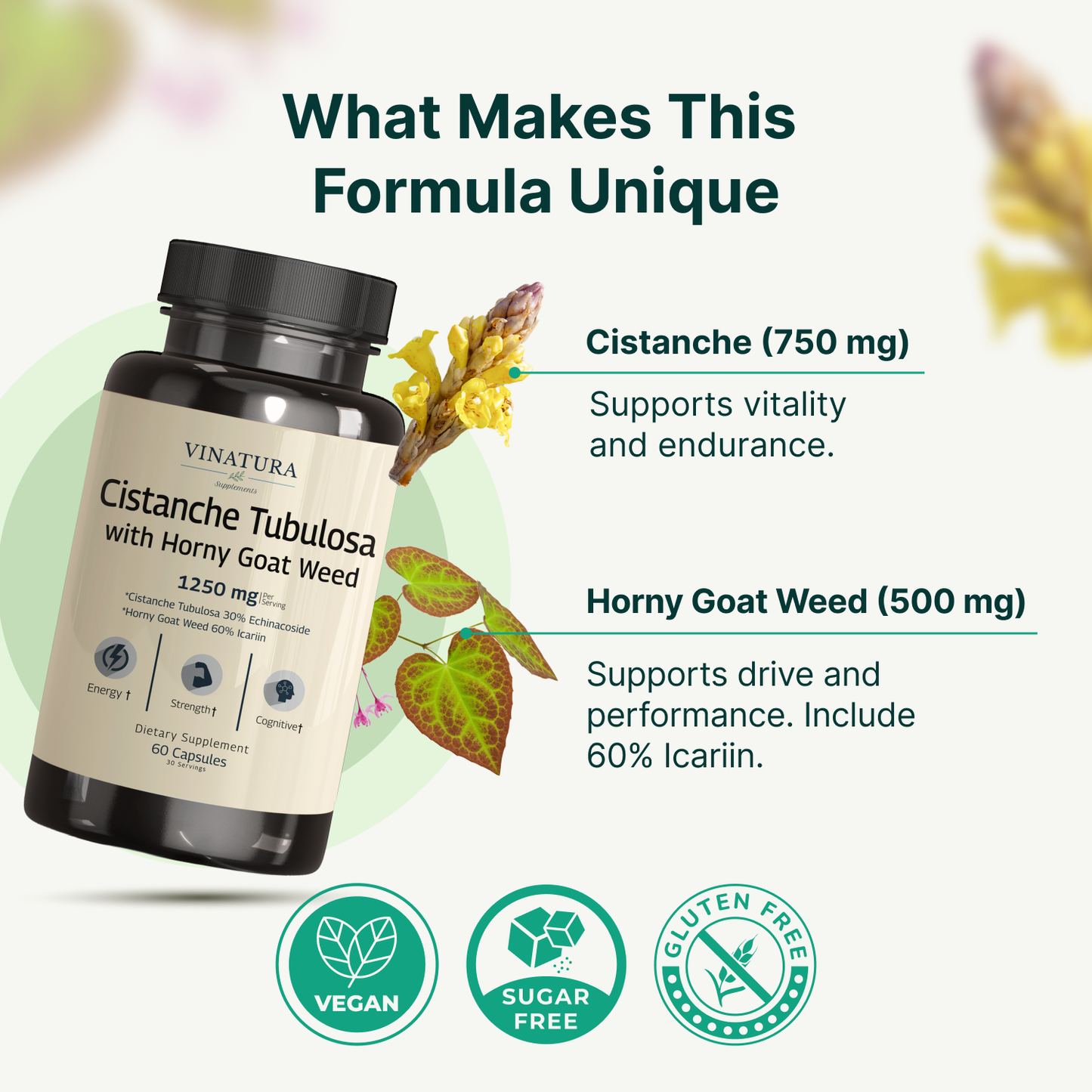 Cistanche Tubulosa Horny Goat Weed 1250mg