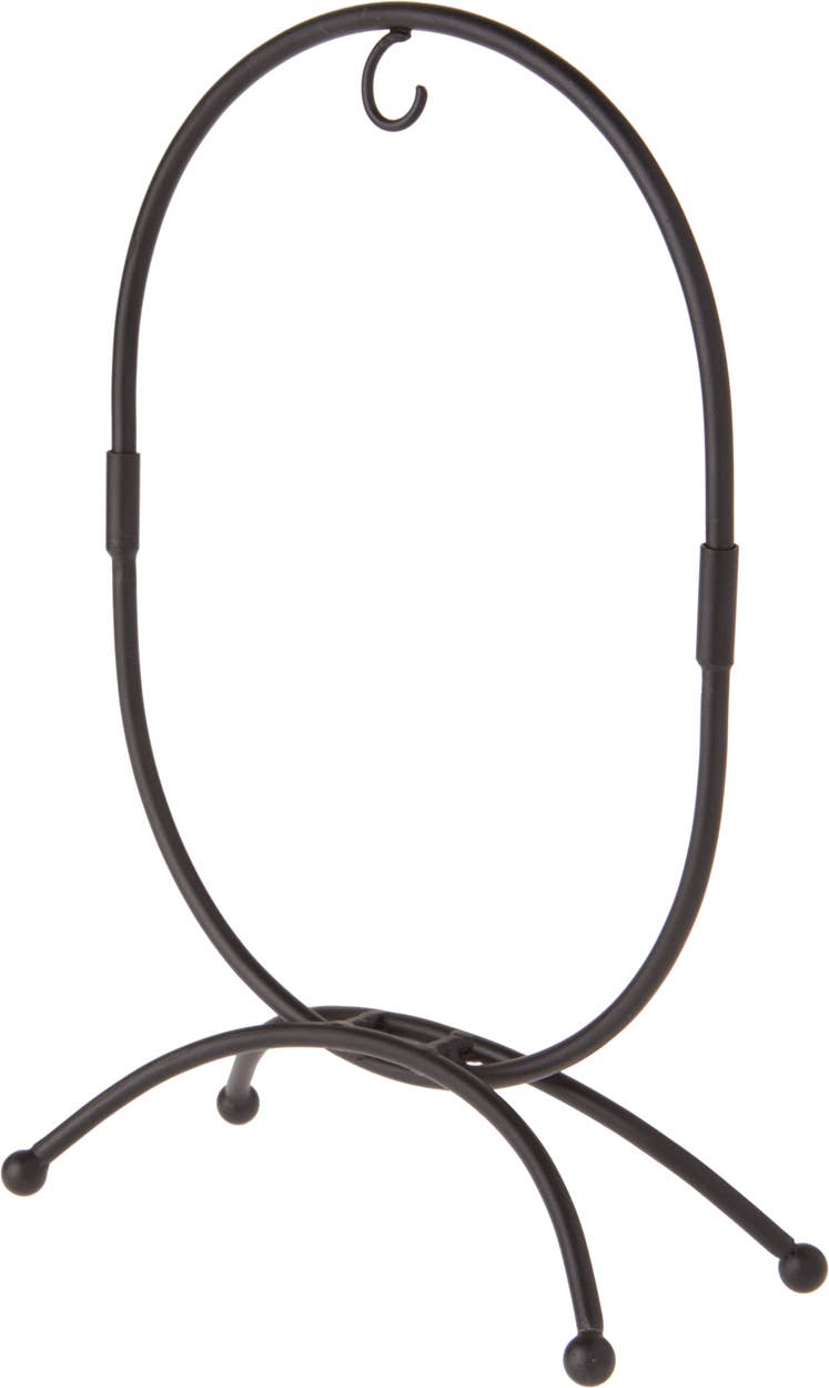 Bard's Oval Wrought Iron Ornament Stand, 11" x 7.25" x 7.25"