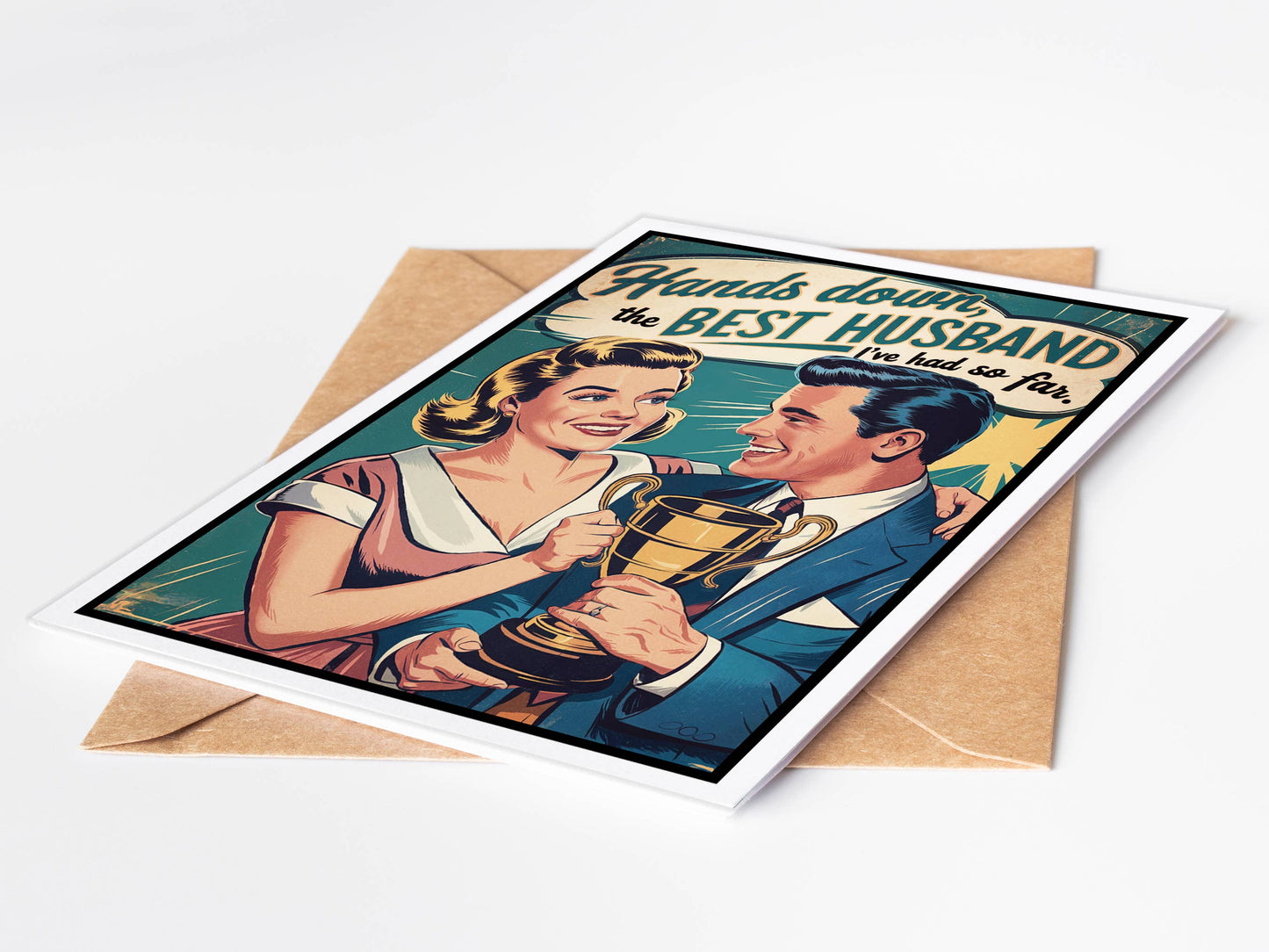 Cute Handmade Vintage Funny Valentine Cards for Him, Husband