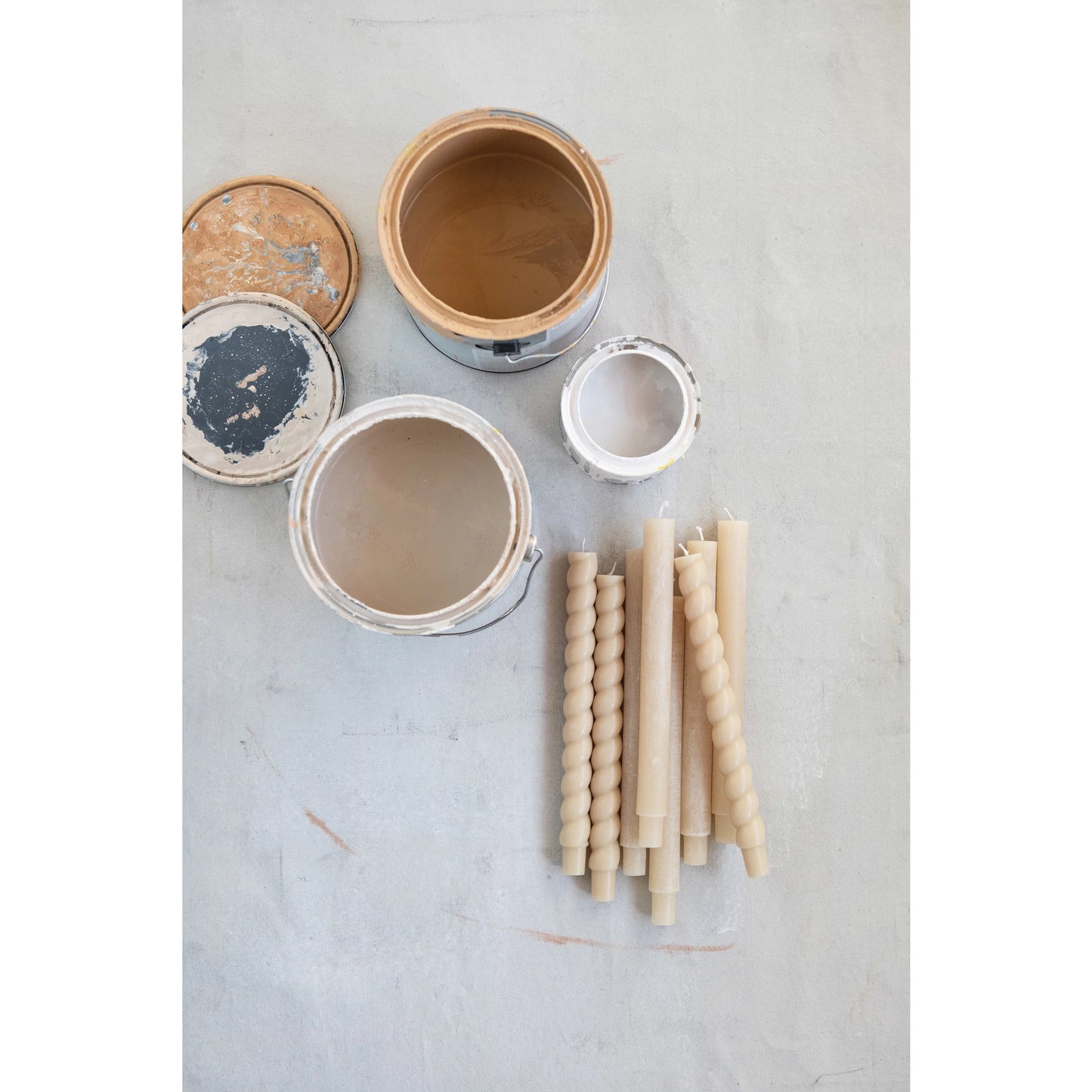 Unscented Taper Candles, Powder Finish