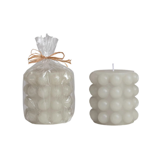 Unscented Hobnail Pillar Candle