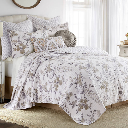 Pisa Quilt Set: Grey / King/Cal King