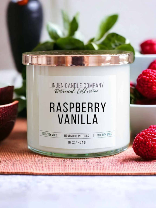 Nontoxic Soy Candle All Natural Raspberry Vanilla