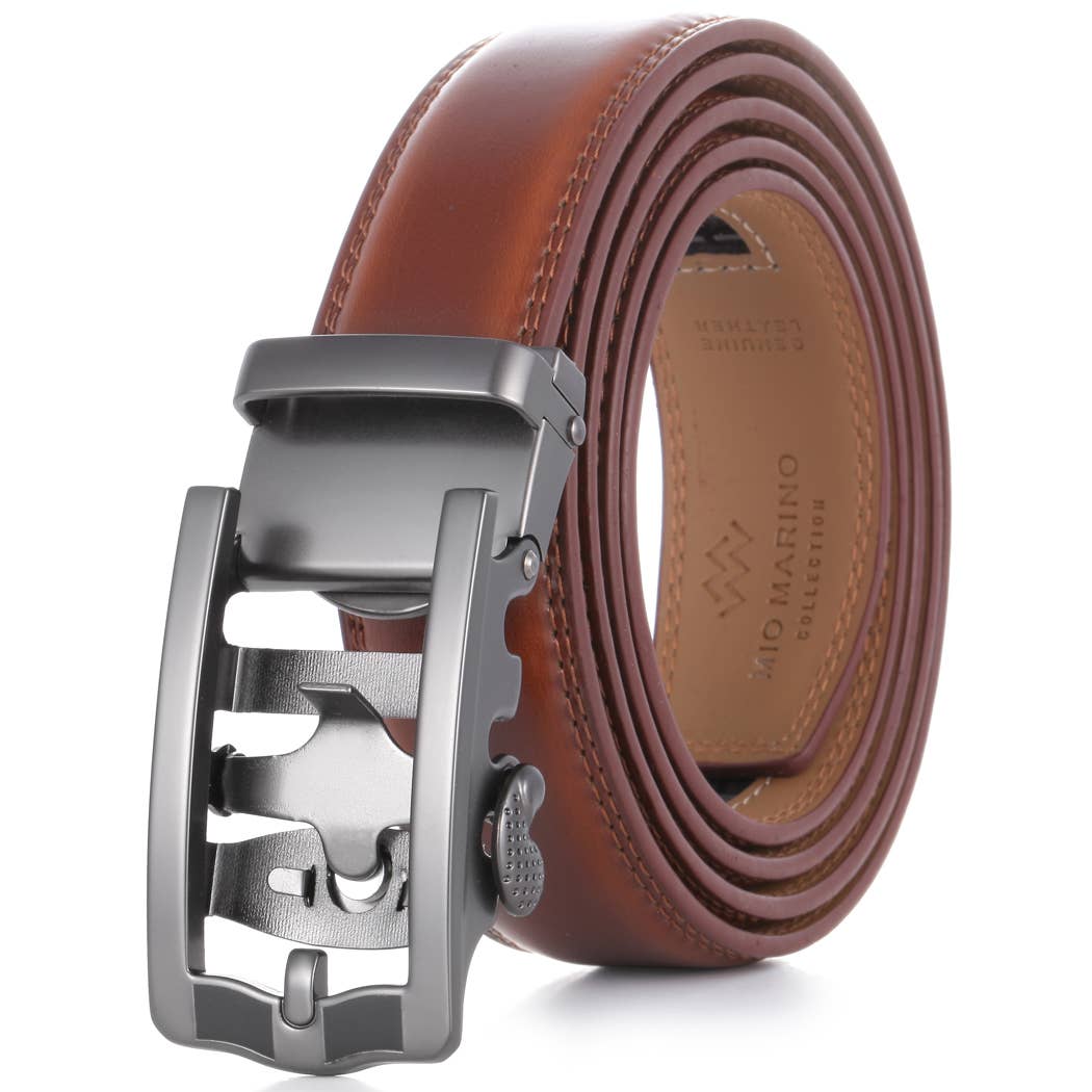 Horseshoe Leather Ratchet Belt