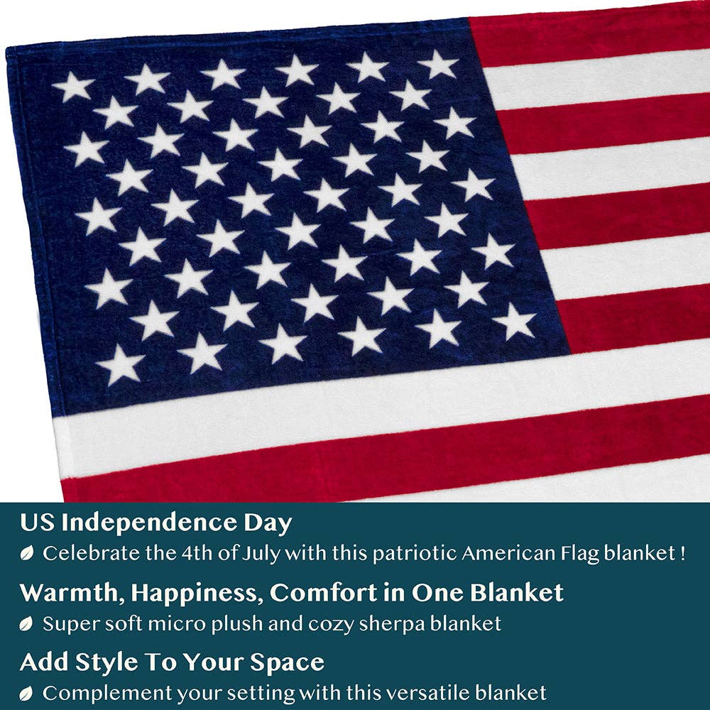 US Flag Patriotic Throw Blanket