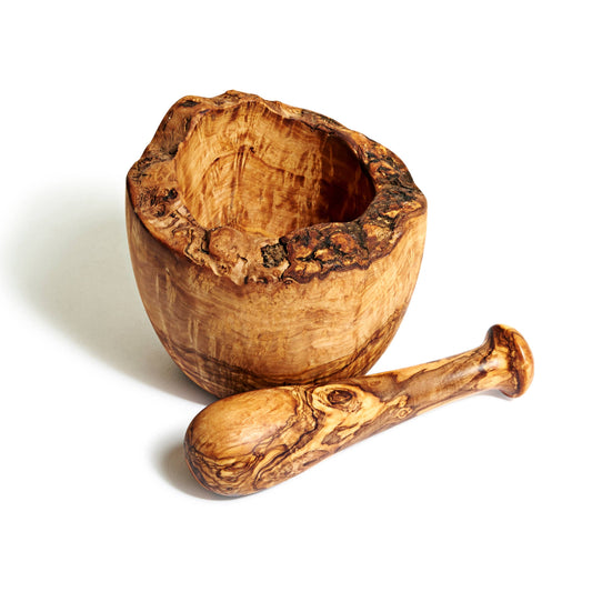 Free Form Olive Wood Mortar & Pestle: 4"