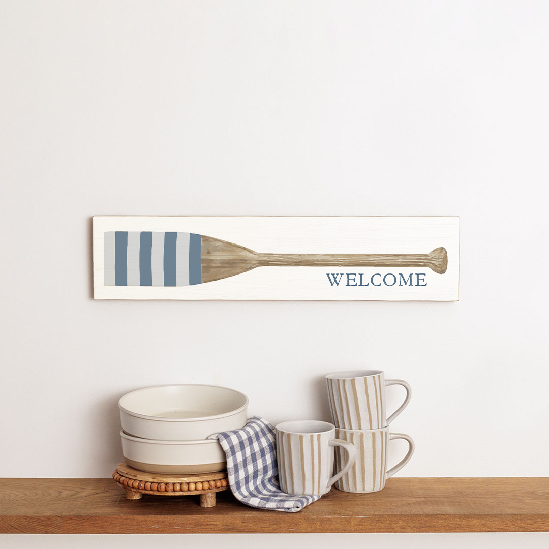 Striped Oar Wabash River Barn Wood Sign