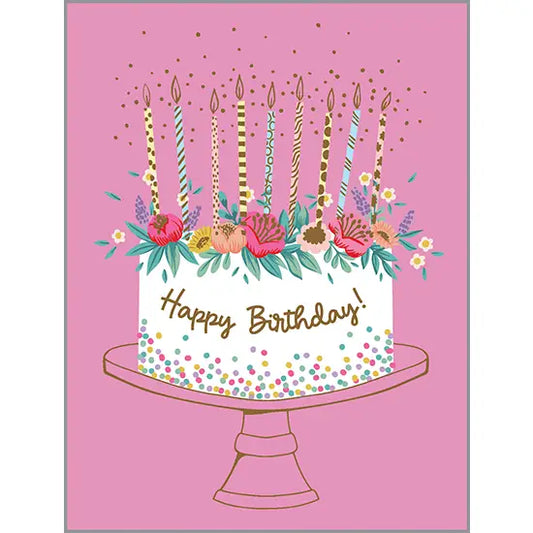 Birthday Card - Flower Birthday Cake