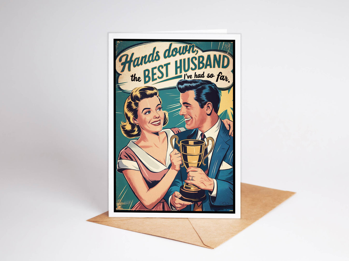 Cute Handmade Vintage Funny Valentine Cards for Him, Husband